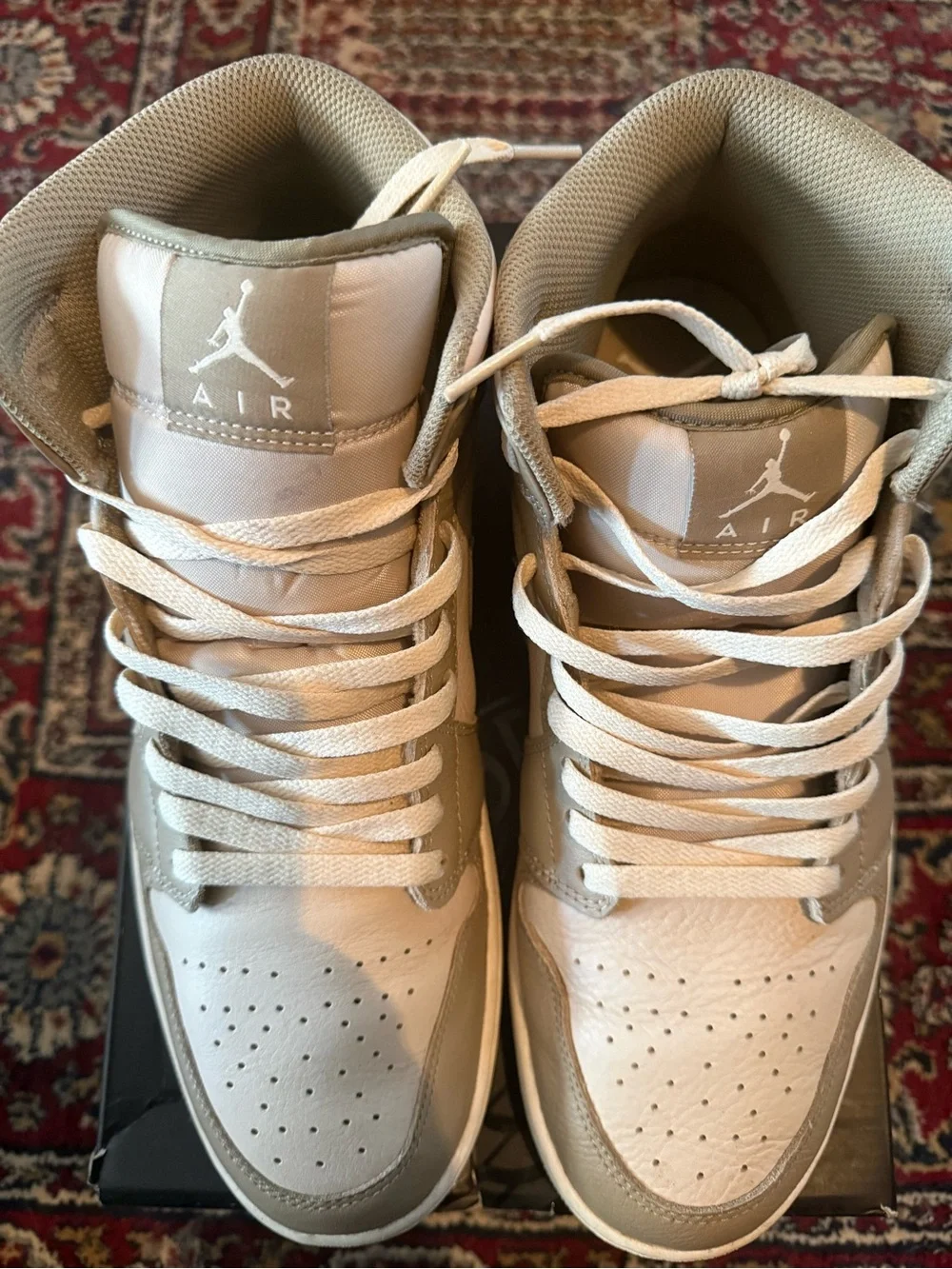 Jordan 1 Mid Legend Light Brown High-Top Sneakers in Taupe